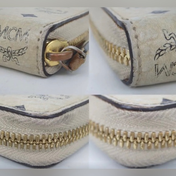 MCM Visetos Rabbit Zip Around Long Wallet Pink Interior EUC Canvas HOST PICK 🐰 - Picture 9 of 12